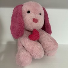 Adorable Pink Plush Dog with Heart