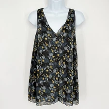 Cabi M Medium Fern Top Blouse Boho Sheer Layered Career