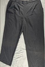 Briggs Elastic Waist Comfort Pull-On Straight Leg Casual Pants-Black-SZ 18