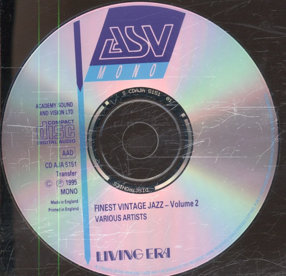 Various Artists Finest Vintage Jazz Volume 2 CD UK Asv 1995 CDAJA5151 - Bild 3 von 3