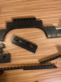 VTG Lego Black Castle Lot Walls Arches Windows Pieces 6086 6085 Dirty Scratched