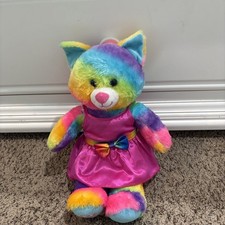 Build a Bear Rainbow Kitty Cat 15" Plush -Purple Shirt Dress