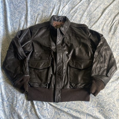 Cockpit U.S.A.F. 21st Century A-2 Jacket Goatskin Leather Dark Brown Mens 46 USA