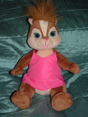 BUILD A BEAR ALVIN UND CHIPMUNK 13 ZOLL BRETAGNE PLÜSCHTIER STOFFTIER MIT ROSA KLEID
