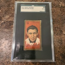 1911 Sweet Caporal T205 Arthur Devlin New York Giants SGC 30 Good 2