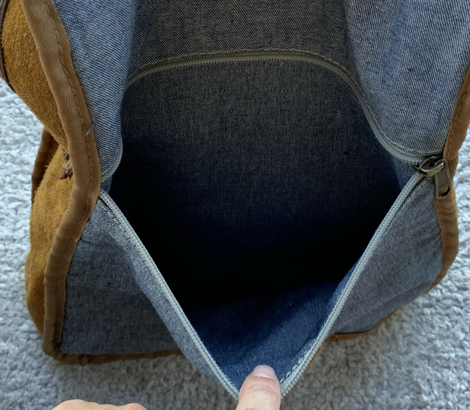 Chapel Leather Backpack Brown Adjustable Zipper F… - image 17