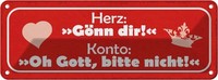 Blechschild 10X27 Cm Herz GöNn Dir Konto Oh Gott Dekoration Spruch Zitat Deko Ge