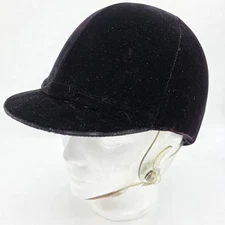 EQUI-ROYAL SADDLERY black Velvet Equestrian Riding Helmet Size 7