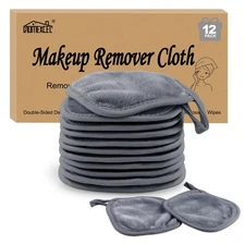 Makeup Remover Cloth 12 Pack,Reusable Makeup Remover Pads