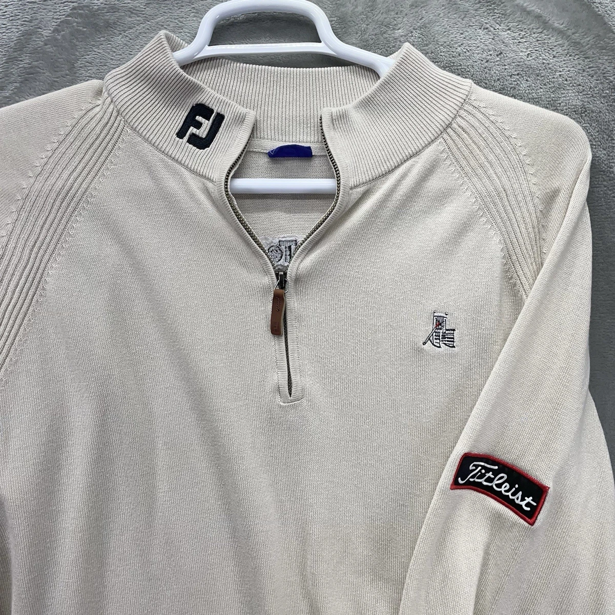 FOOTJOY LAINE MÉLANGÉE 1/2 ZIP GRIS CLAIR - PULL HOMME - Vêtements de
