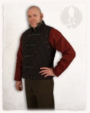 Mytholon Arthur Gambeson Weste Baumwolle Schwarz XL Larp Mittelalter #23523