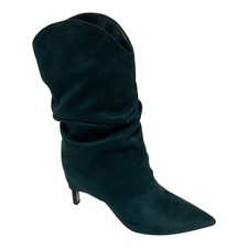 Nine West Women's Glitch Pointy Toe Slouchy Dress Boots Teal Green Size 8