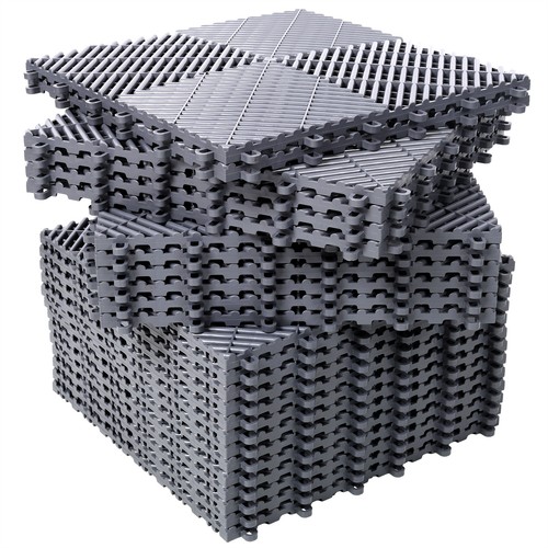 25pcs 15.6x15.6" Plastic Interlocking Modular Garage Flooring Tile Drainage Tile - Afbeelding 24 van 29