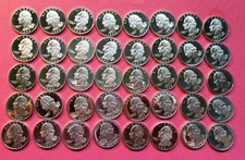 1995-S FULL ROLL OF 40 SILVER PROOF WASHINGTON QUARTERS.  STUNNING