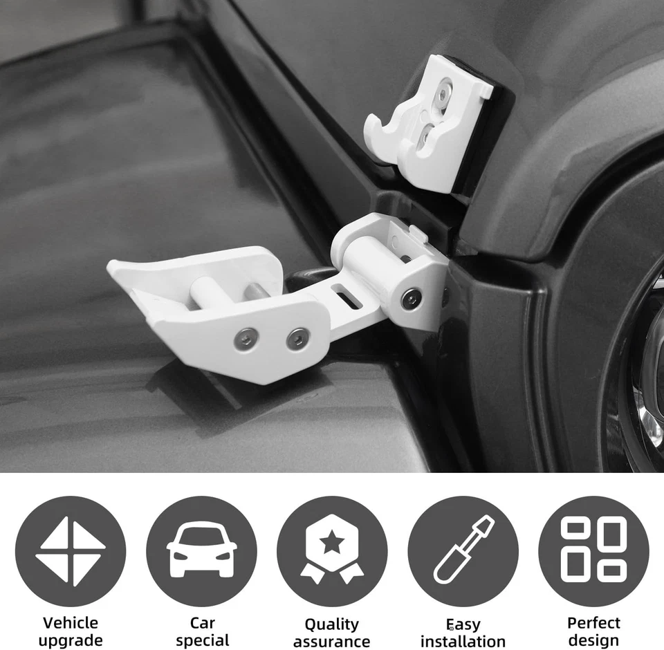 Kit de cierre de capó de acero inoxidable apto para Wrangler JK JKU 2007-2018/para Foto 3 de 4