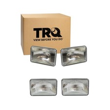 TRQ Rectangular Sealed Beam Headlight Set High/Low Beam Compatible with 1981-...