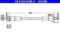 ATE Bremsschlauch 24.5154-0190.3 FüR A8 4E8 4E2 Audi D3 FSI Quattro TDI