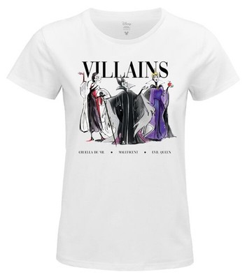 Disney T-Shirt Damen Villains weiß Disney, Fan-Merch, Filme, TV-Serien
