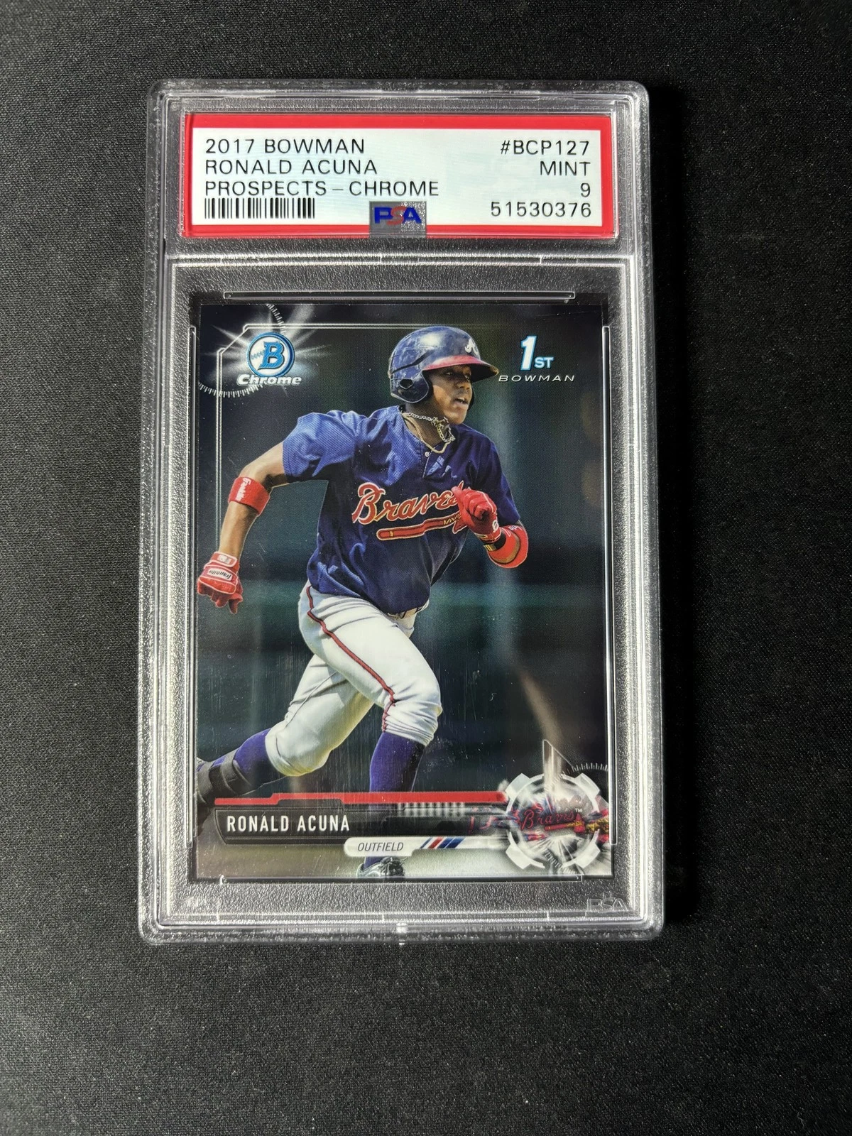 Deal for 2017 Bowman Chrome Prospects #BCP127 Ronald Acuna PSA 9