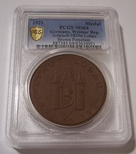 Germany Weimar Republic 1921 Lobau Porcelain Medal MS64 PCGS