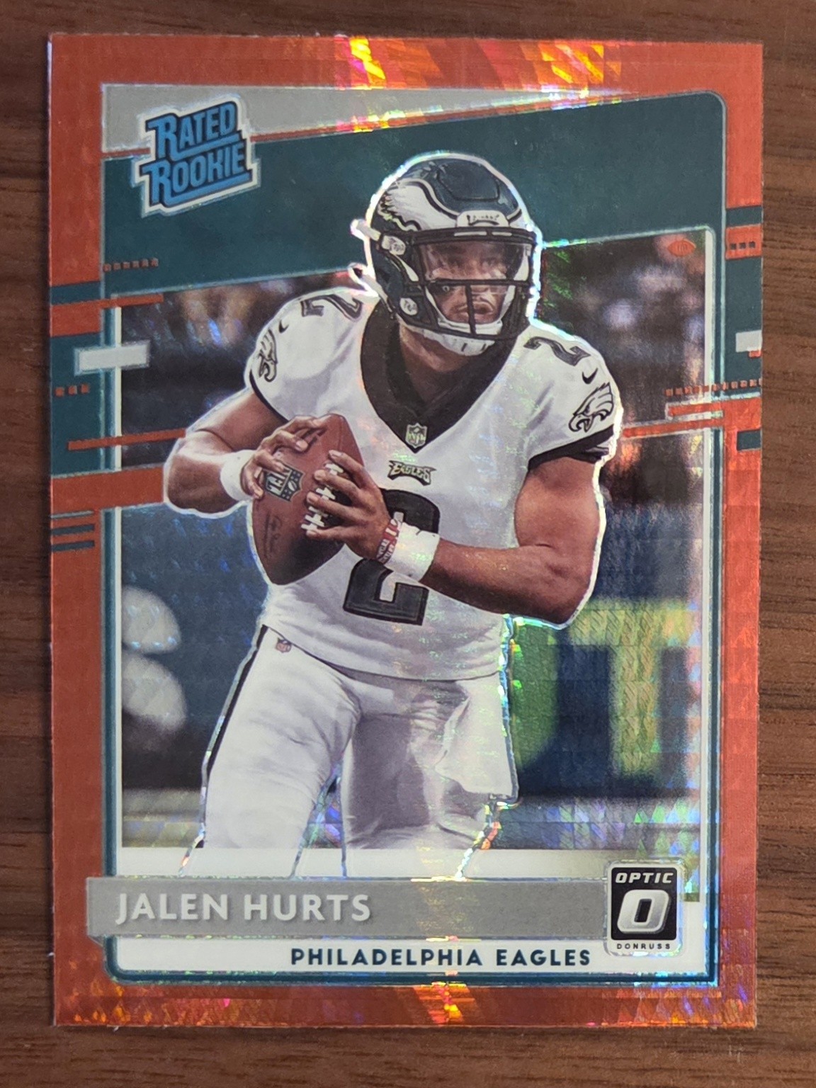 2020 Panini Donruss Optic-  Rated Rookies- Red Hyper- Jalen Hurts #164 Eagles RC