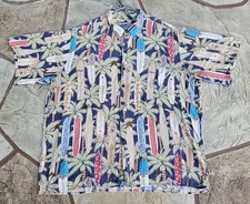 Reyn Spooner Hawaiian Shirt Surfboards Short Sleeve Button Up Vintage Mens XL