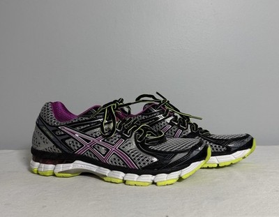 Asics GT 2000 2 Running Shoes Women s SZ 8 Black Silver Magenta Neon Athletic