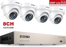 ZOSI 3K Lite H.265+8CH Home Security Camera System 4x2MP Outdoor Cameras No HDD