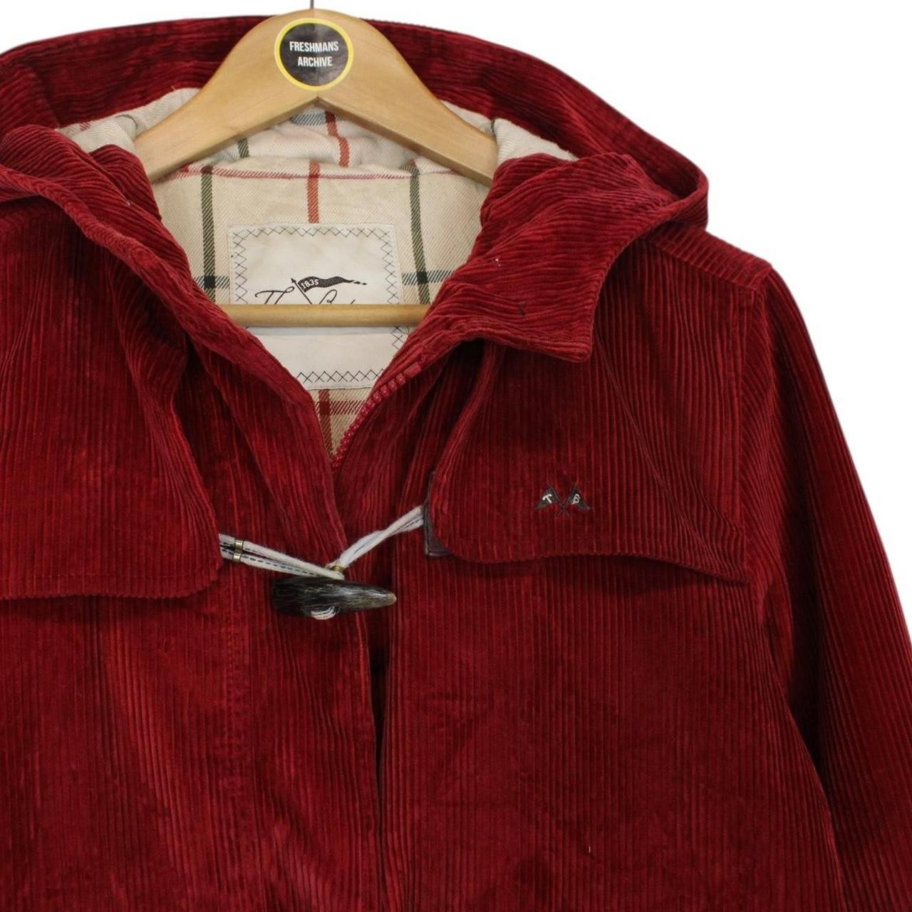 Vintage Thomas Burberry Red Corduroy Duffle Coat thumbnail 3