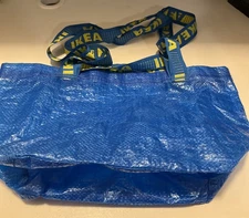 IKEA Brattby Small Blue Tote Reusable Bag Lunch Shopping