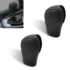 Car Shift Knob Cover, Silicone Gear Lever Cover, Anti-Slip 2 PCS Black
