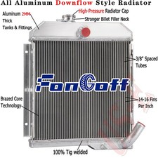 3 Row Aluminum Radiator For 1965-1971 Jeep Cj5 Wdauntless 3.7l Buick V6 Engines