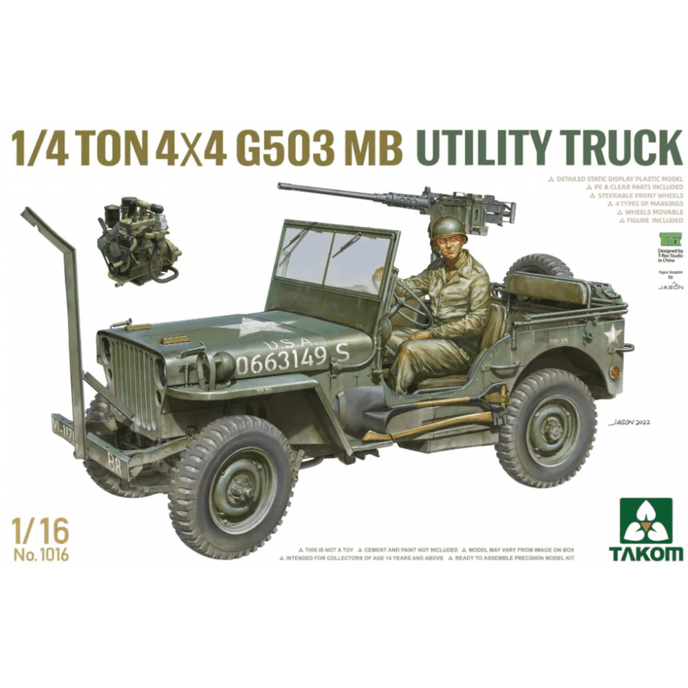 Takom 1:16 ¼-ton 4 × 4 truck Model Military Kit TAK1016