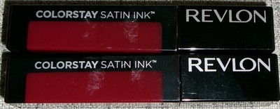 Revlon Lipstick ColorStay Lip Color Satin Ink RUBY RED 034 Lot of 2 NEW