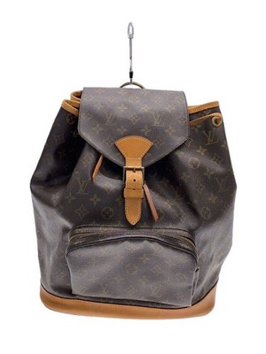 LOUIS VUITTON Backpack Mons Monogram Canvas BRW PVC Used