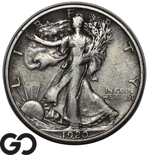 1920-S Walking Liberty Half Dollar, Tough Choice VF Better Date