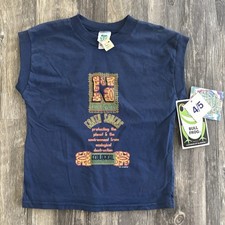 Vtg Bull Frog Protect the Planet 90s Boys blue Tank Sz 4/5 NOS New With Tags