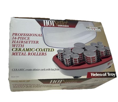 #ad Vintage Helen of Troy Hot Setter Ceramic Hot Rollers Curlers 14 New in Box $53.99
