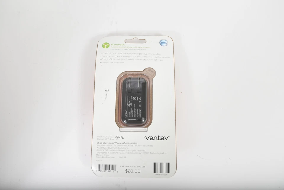 Lot of 3 AT&T Ventev 4133A Wall Chargers – Single USB 5V 2.1A - Изображение 4 из 4
