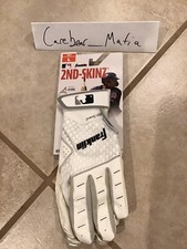 Franklin 2nd-Skinz Batting Gloves Adult Mens Large NWT New White Gray Baseball
