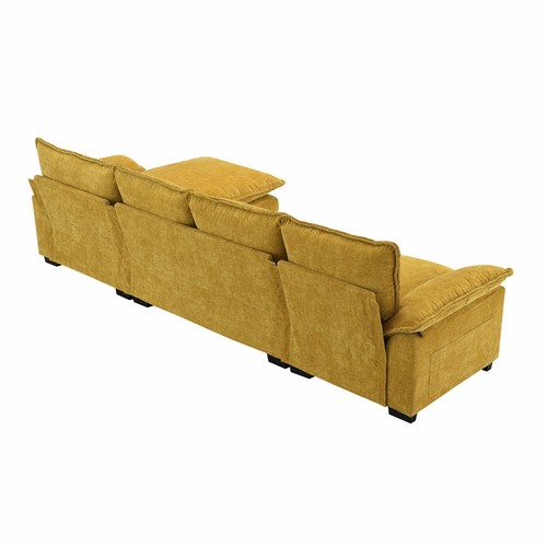 118" 5 Seat Chenille Sectional Sofa Couch w/ Storage Pockets & Reversible Chaise - Picture 43 of 71