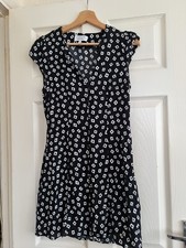 & Other Stories Little Black Dress White Squares Pattern Mini Button Up EU 38