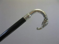Antique Brass Vintage Nautical Designer Handle Wooden Walking Stick Cane Shaft
