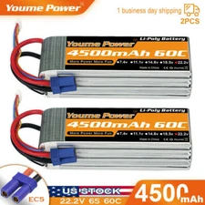 2x 22.2V 6S 4500mAh LiPo Battery EC5 for RC Arrma Car Truck Helicopter Drone