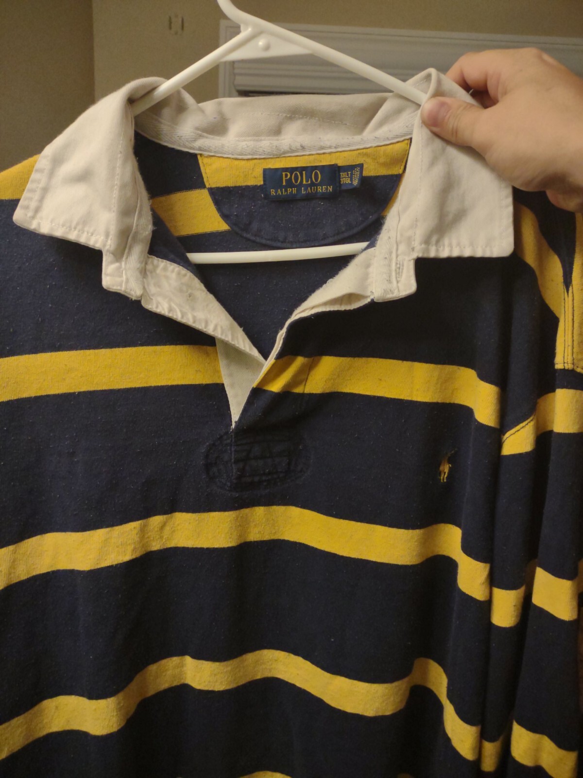 Men's Ralph Lauren Polo Rugby Shirt size 3XLT blue yellow