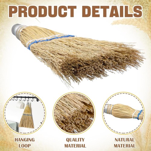2 Pcs 12 Inch Corn Whisk Broom Mini Corn Halloween Short Handle Hand Broom.... - Picture 6 of 6