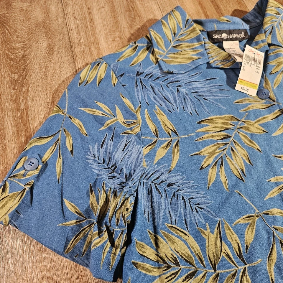 Camisa Top Para Mujer Sag Harbor De Colección Nueva Con Etiquetas 100 Seda Talla Pequeña Tropical Floral Foto 2 de 4