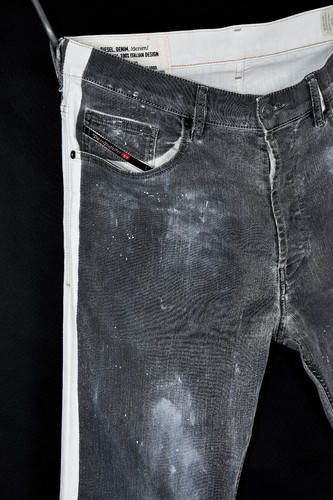 Diesel D-Eetar-SP 0094N Distressed Men's Tapered Fit Jeans size W33 L34 - Picture 4 of 10