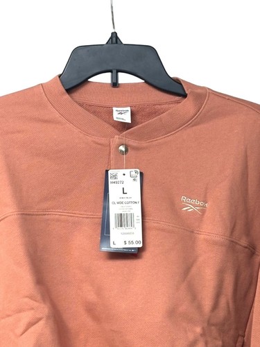 Reebok Women's Classics Cotton French Terry Cropped Sweatshirt, Canyon Coral, L - 第 7/11 張圖片