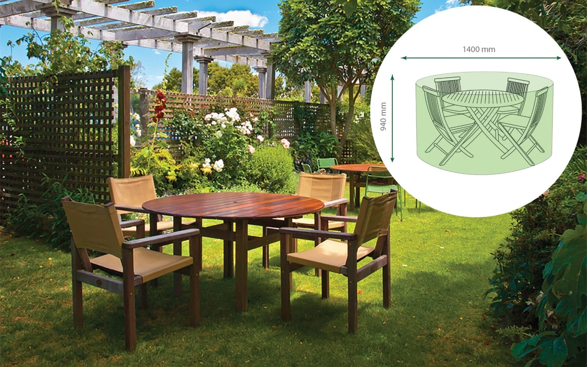 Winter Garden Storage Water Resistant Small Round Table Chairs Patio Set Cover